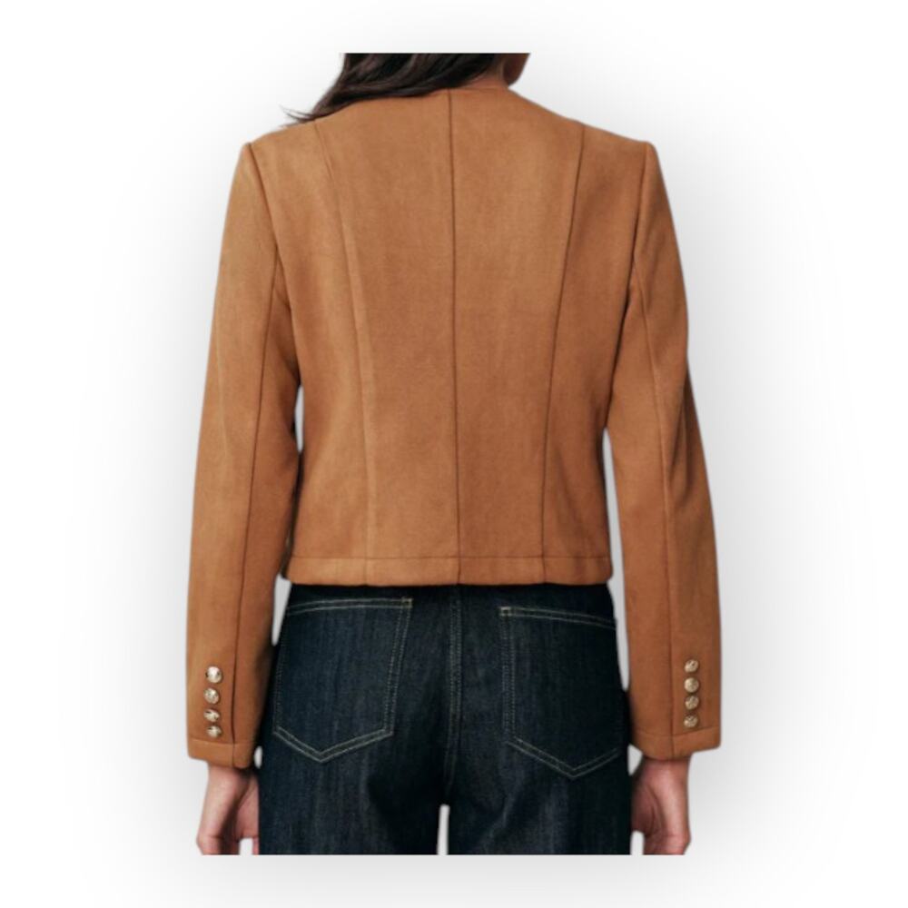 Commense Camel Suede-Effect Button Jacket – Tailo… - image 5